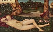 Lucas  Cranach Ruhende Quellnymphe Spain oil painting artist
